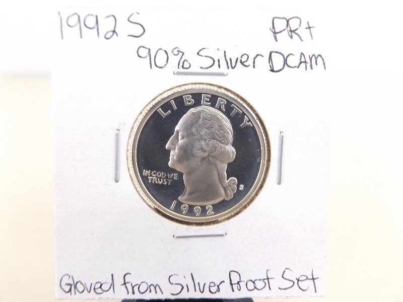 lot 83 image: 1992-S High Grade Proof&nbsp90% Silver Washington Quarter