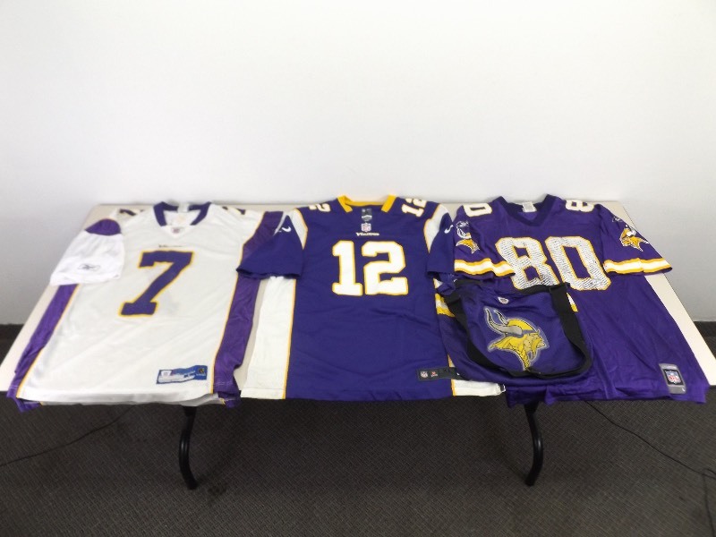 lot 42 image: Collectible Vikings Jerseys