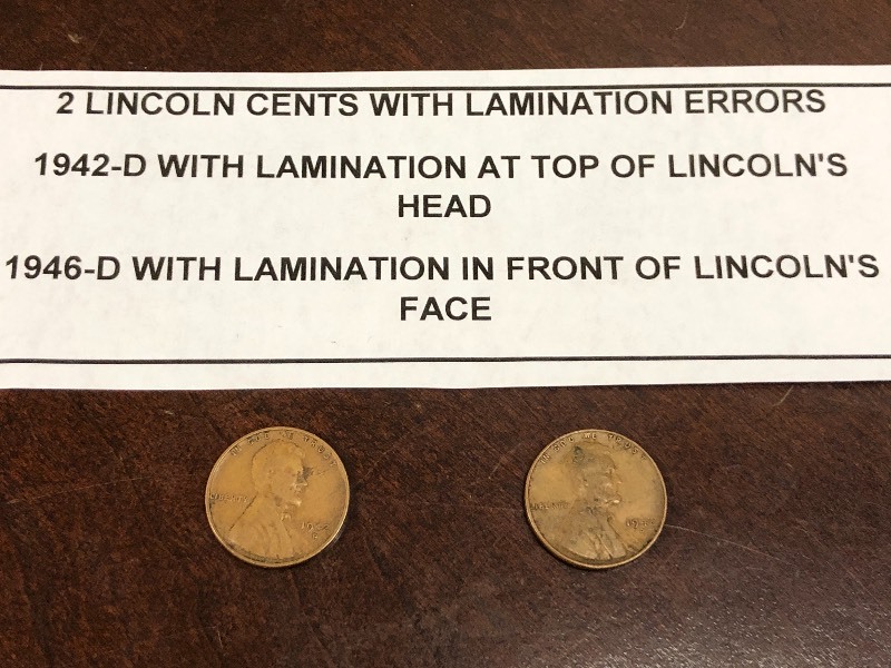 (2) Lincoln Cents With Lamination Errors