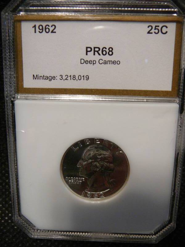 lot 34 image: 1962 Washington Quarter PR68 Deep Cameo