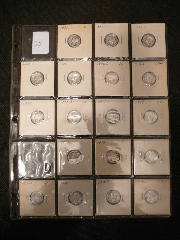 lot 25 image: 18 - Mercury Dimes