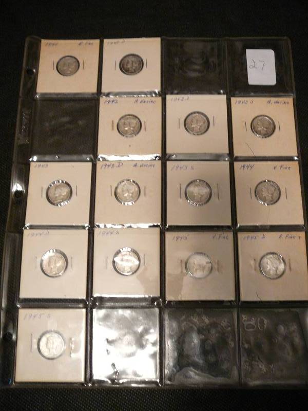 lot 27 image: 14 - Mercury Dimes