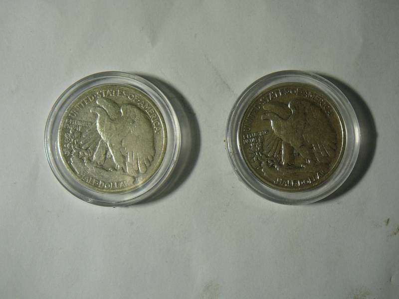lot 77 image: 2 Walking Half Dollars
