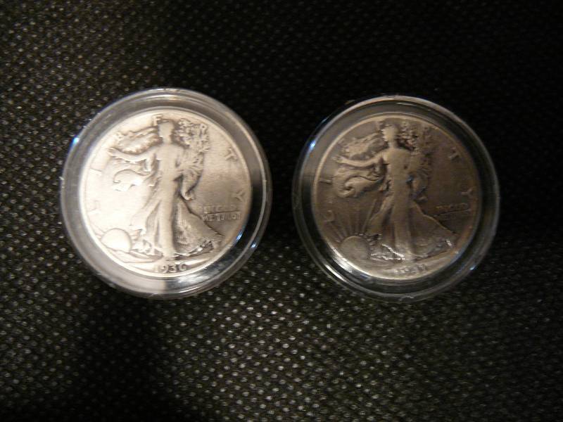 lot 57 image: 2 Walking Liberty Half Dollars