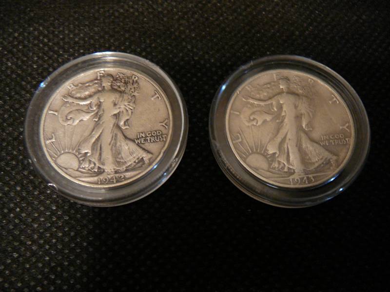 lot 58 image: 2 Walking Liberty Half Dollars