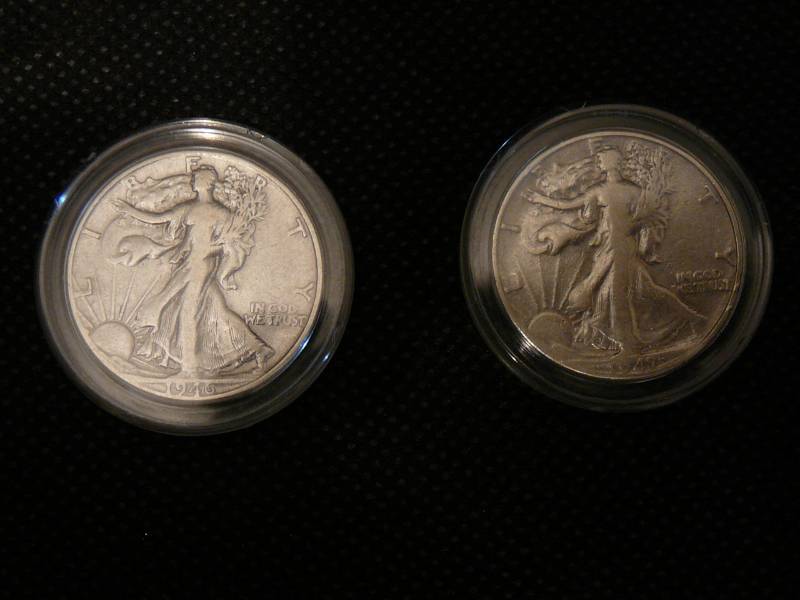 lot 59 image: 2 Walking Liberty Half Dollars