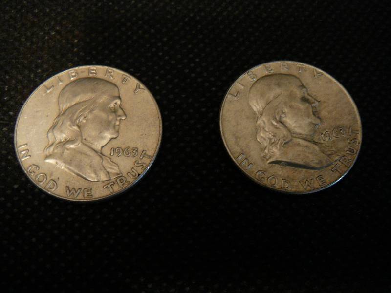lot 82 image: 2 1963 Franklin Half Dollars