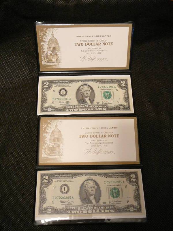 lot 96 image: 2-2003 2 Green Seal Notes