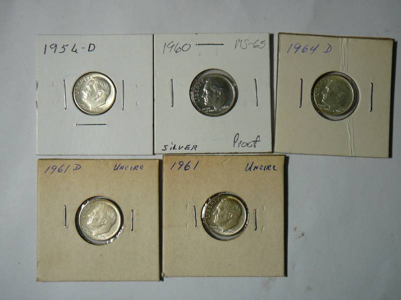 lot 118 image: 5 Roosevelt Dimes