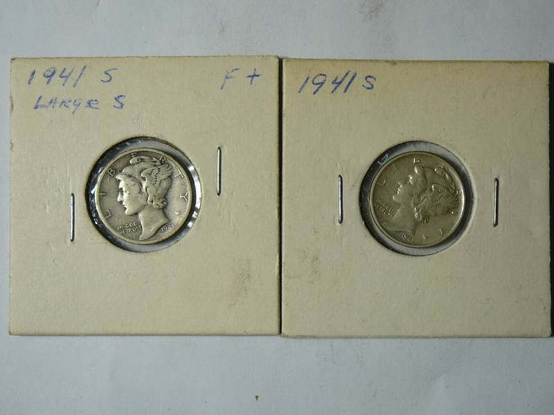 lot 122 image: 2-1941 S Mercury Dimes