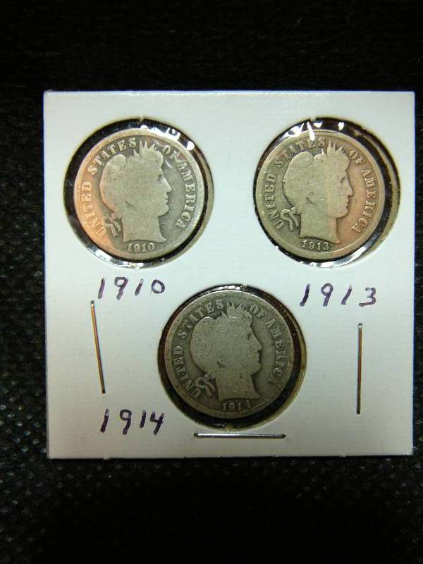 lot 127 image: 3 - Barber Dimes