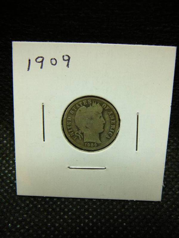 lot 136 image: 1909 Barber Dime