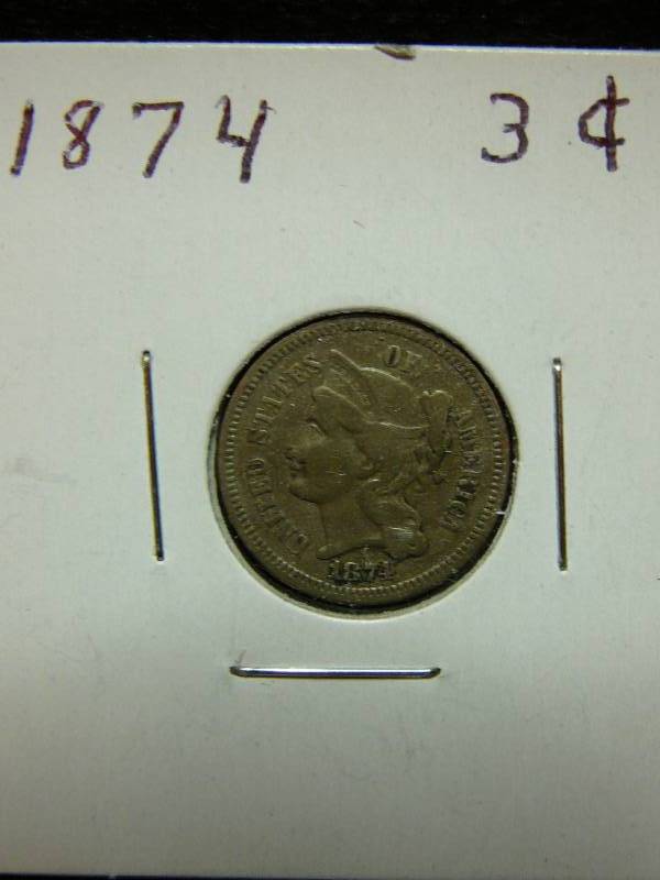 lot 139 image: 1874 3 Cent