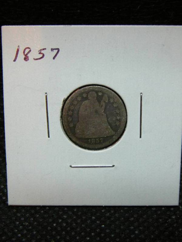 lot 143 image: 1857 Seated Liberty Dime