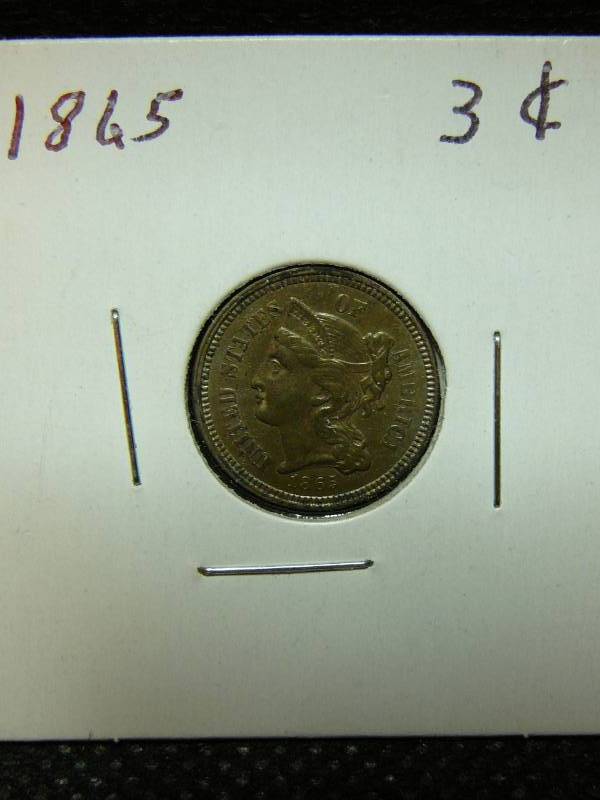 lot 146 image: 1865 3 Cent