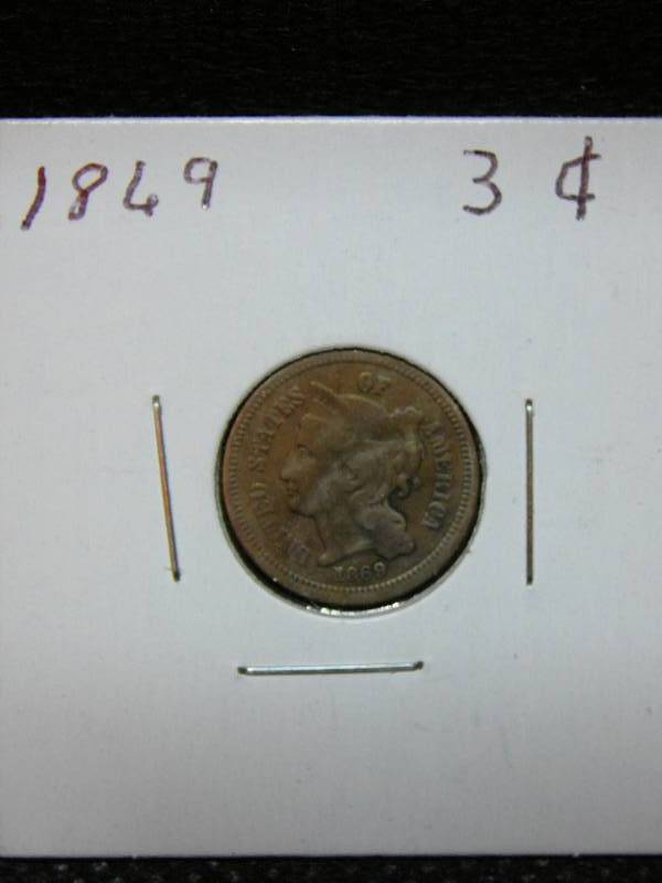 lot 153 image: 1869 3 Cent