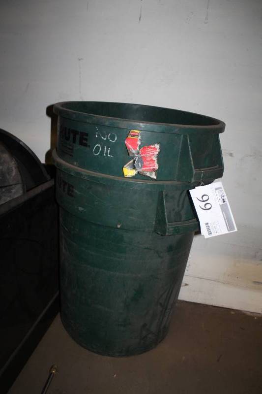 lot 99 image: Lot of (2) Rubbermaid Commercial Products Brute Plastic Garbage Bins