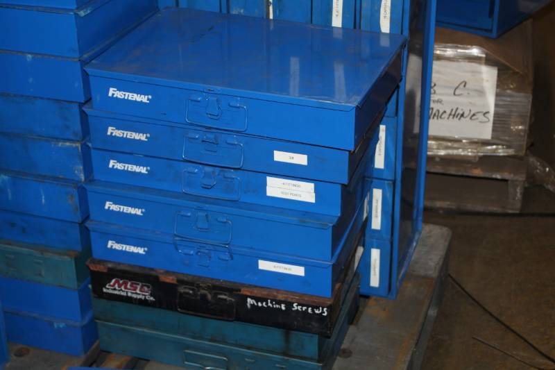 lot 111 image: Lot of (5) Fastenal Metal Parts Organizer Case