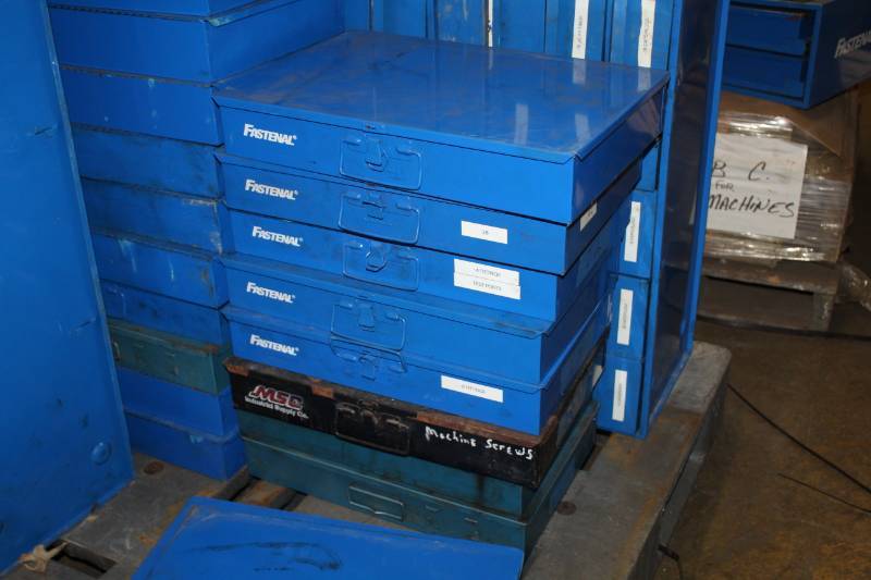 lot 112 image: Lot of (5) Fastenal Metal Parts Organizer Case