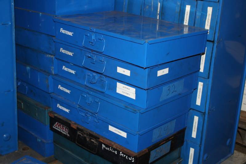 lot 113 image: Lot of (5) Fastenal Metal Parts Organizer Case
