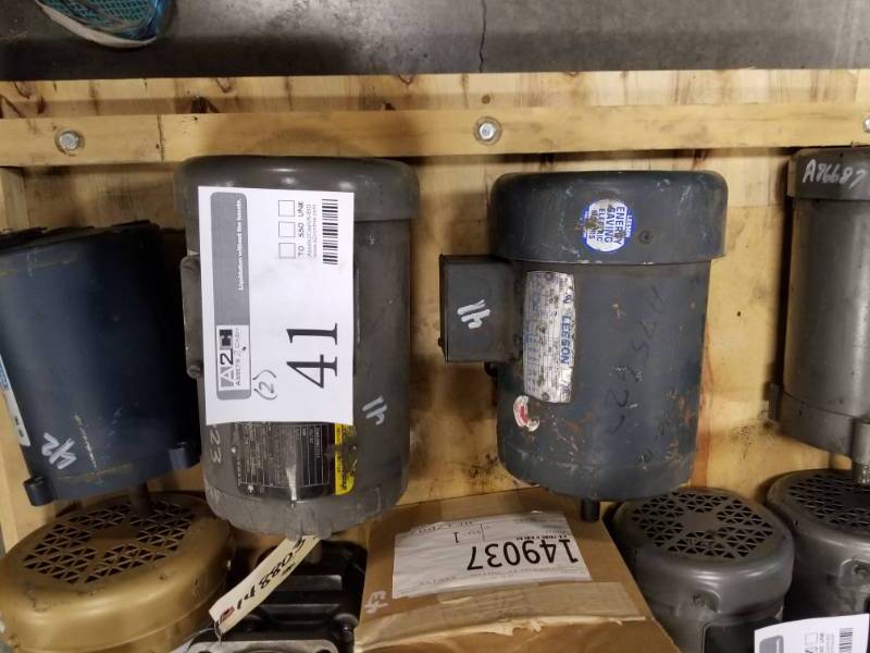 lot 41 image: Lot of (2) Leeson 3-Phase Continuous Duty Electric Motor, Baldor Reliance Industrial 3-Phase Continuous Duty Electric Motor