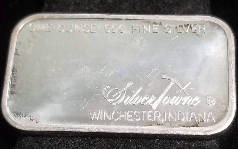1 TROY OZ. .999 FINE SILVER BAR SILVERTOWNE CARRIAGE