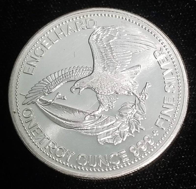 1 TROY OZ. .999 FINE SILVER 1984 ENGELHARD AMERICAN PROSPECTOR