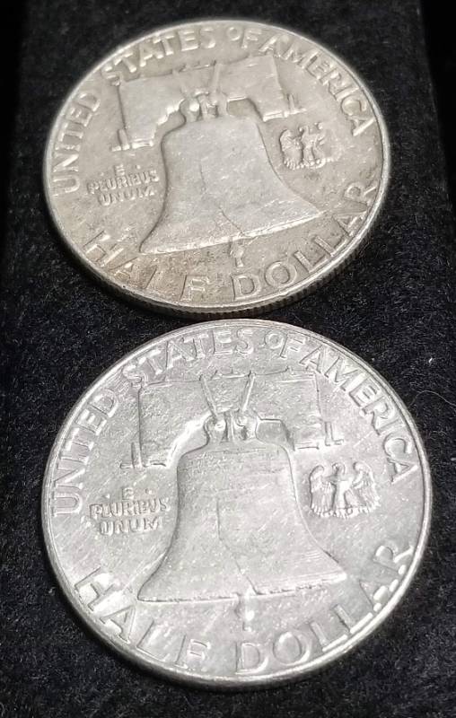 2 FRANKLIN HALF DOLLARS 1960 1961