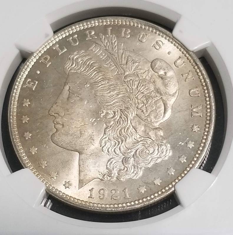 1921 MORGAN SILVER DOLLAR MS62 NGC