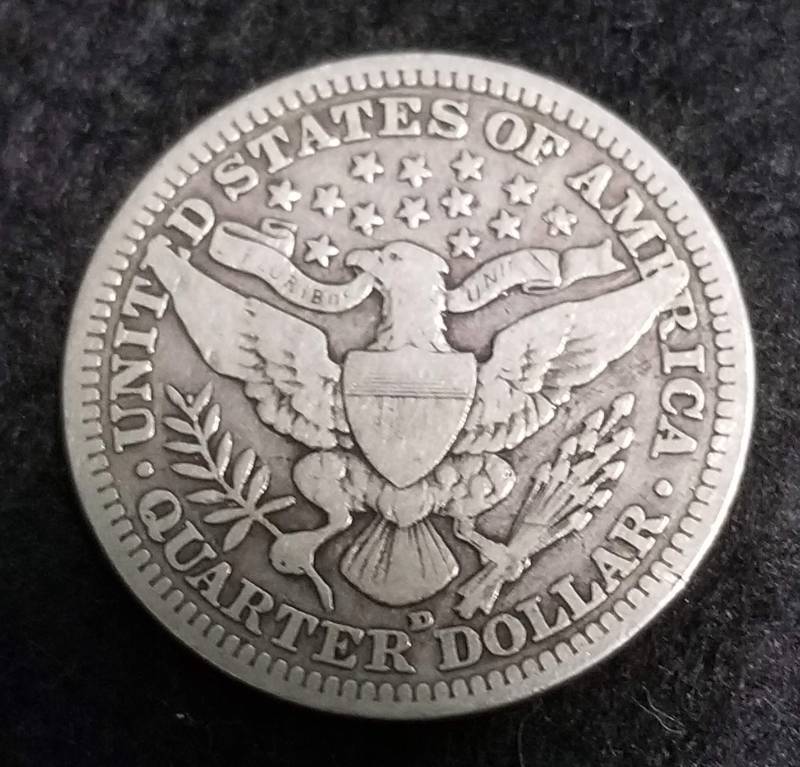 1915-D BARBER SILVER QUARTER