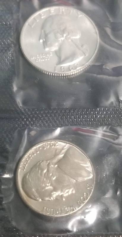 1962-D US MINT SET SILVER FRANKIN HALF QUARTER & DIME