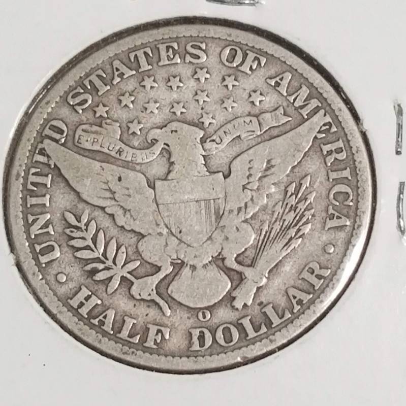 1908-O BARBER SILVER HALF DOLLAR
