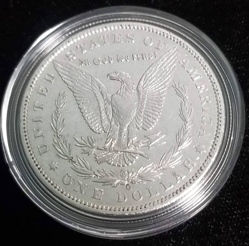 1896-O MORGAN SILVER DOLLAR IN AIRTITE HOLDER