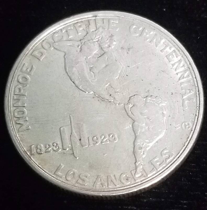 1923-S MONROE-ADAMS COMMEMORATIVE SILVER HALF DOLLAR