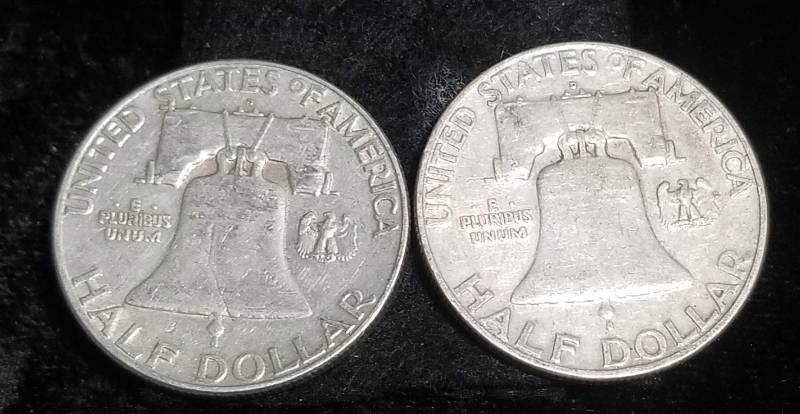 2 FRANKLIN HALF DOLLARS 1959-D 1961-D