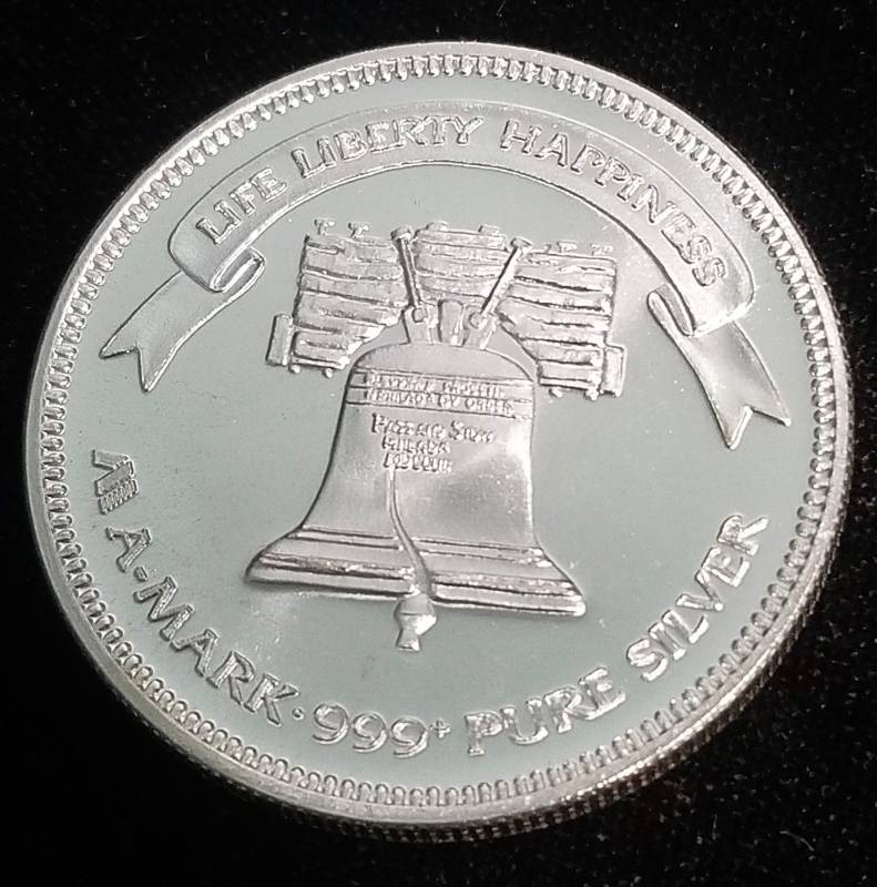 1 TROY OZ. .999 FINE SILVER 1984 A-MARK LIBERTY ROUND