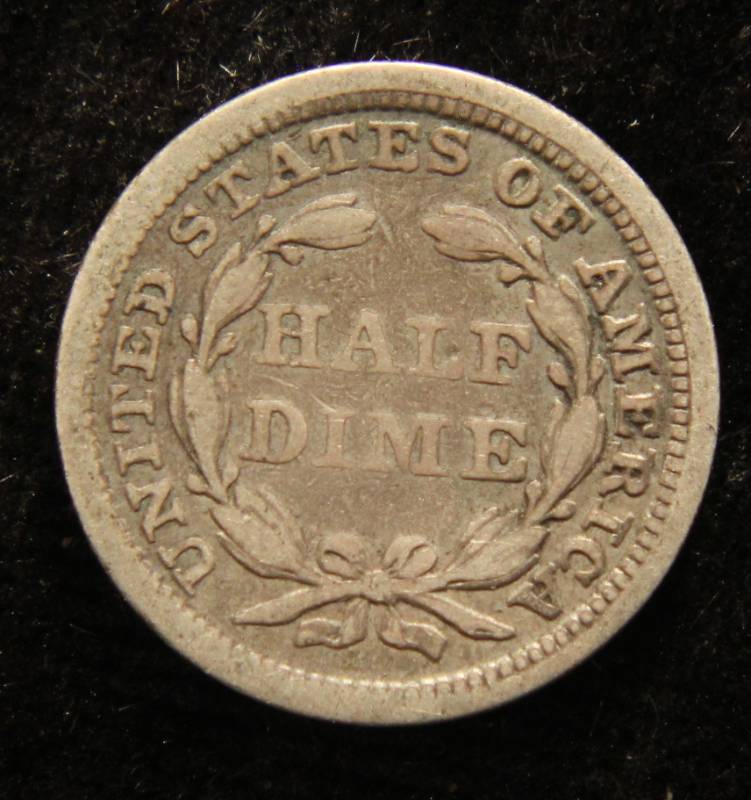 1858 US SEATED LIBERTY SILVER HALF DIME