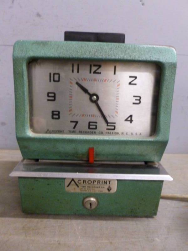 lot 107 image: Vintage Time Clock