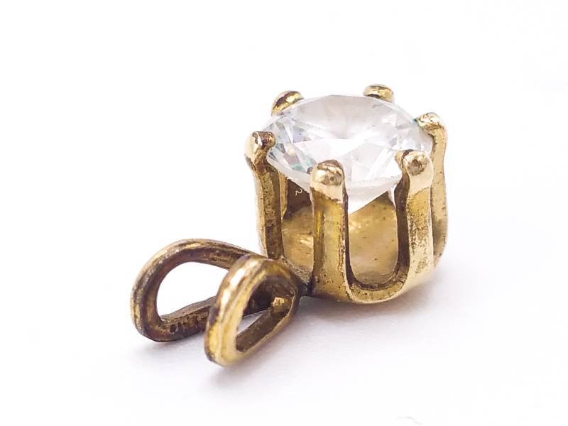 Vintage Mid Century Diamond Estate Pendant in 14k Yellow Gold