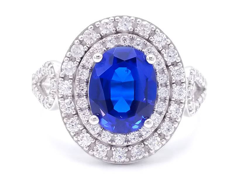 Gorgeous Sapphire Estate Ring in Sterling Silver