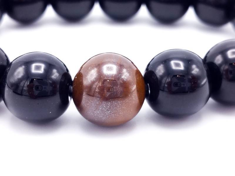 Tigers Eye and Natural Volcanic Stone Energy Bracelet