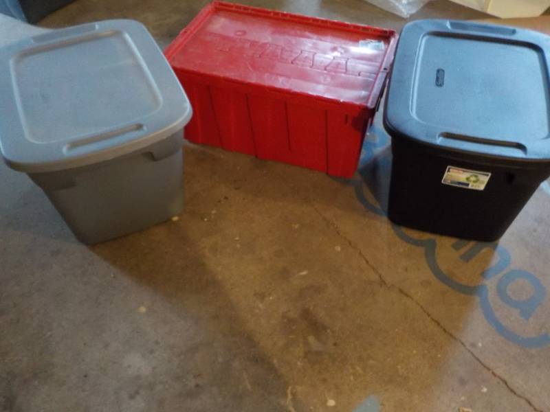 lot 61 image: 3 Totes, one lockable and 2 with co...