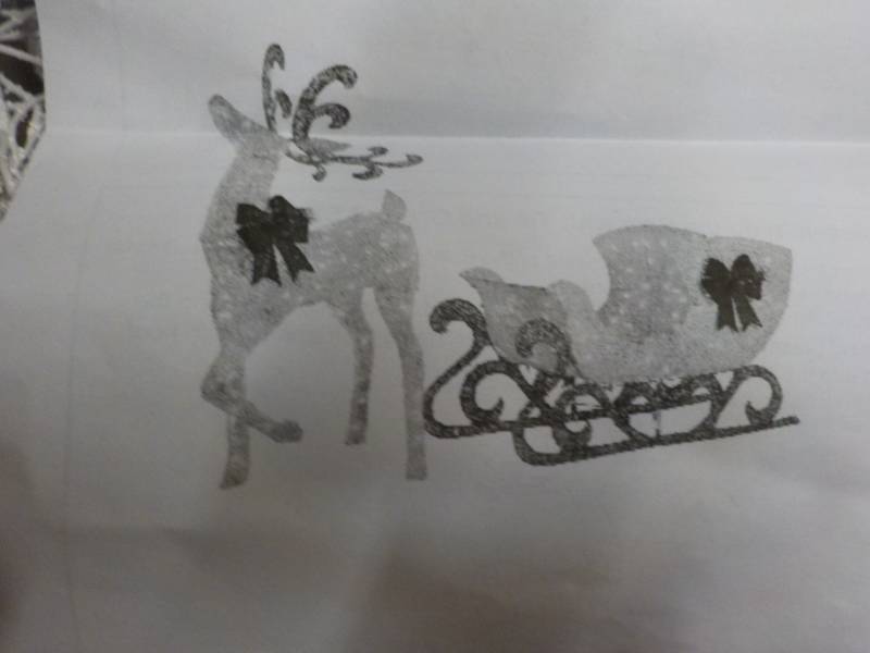 lot 77 image: Lighted Reindeer and Sleigh- needs ...