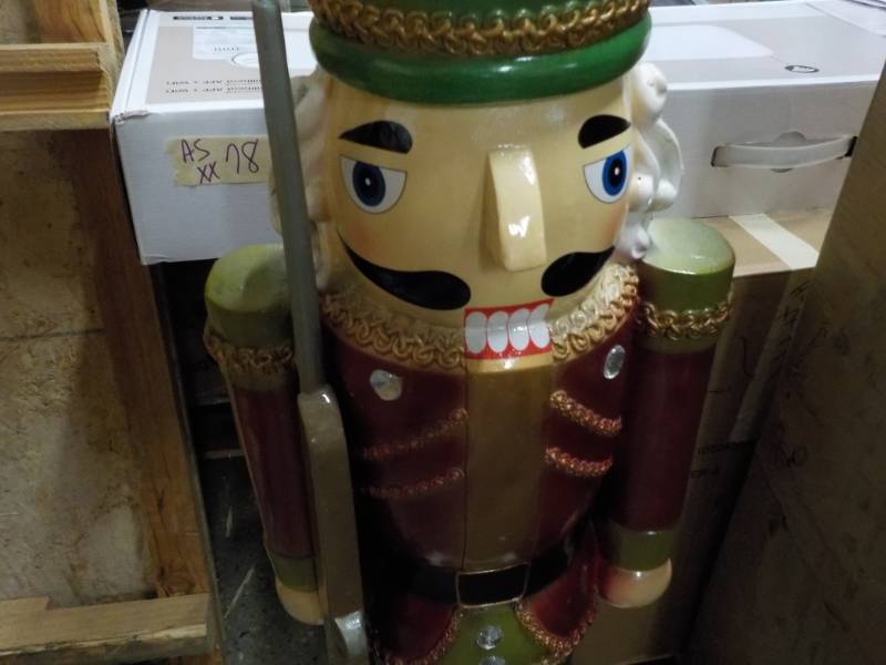 lot 80 image: 3 Ft Tall Metallic Nutcracker Solid...