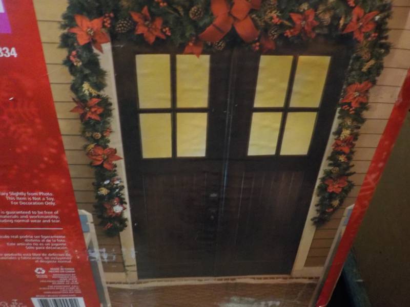 lot 98 image: 17 ft Burgundy Poinsettia Garland...