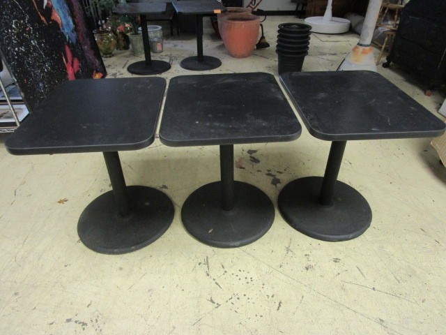 PEDESTAL TABLES WITH CAST IRON BASES