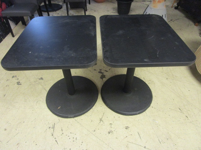 PEDESTAL TABLES WITH CAST IRON BASES