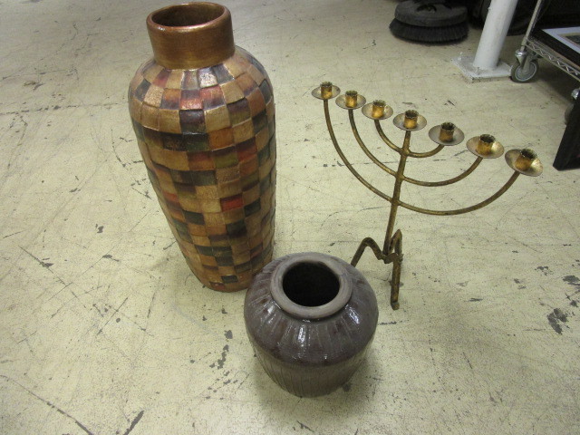 DECORATIVE VASES AND CANDLELABRUM