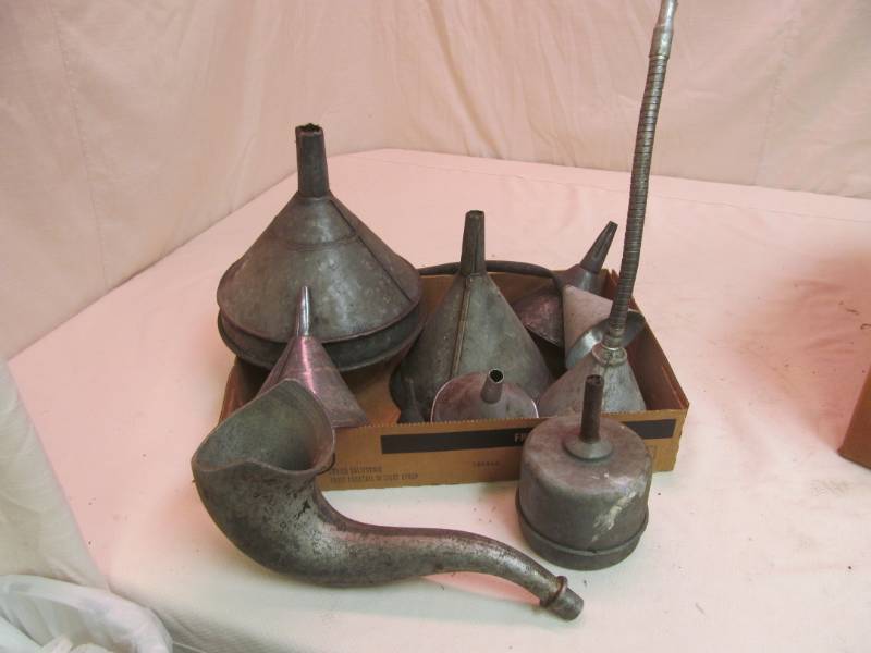 lot 79 image: galvanized funnels