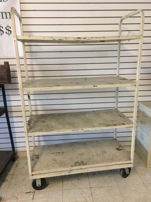 lot 6 image: 4 Shelf Rolling Cart